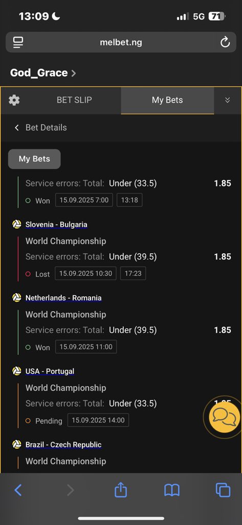 God_Grace100's tweet photo. You have a mail @MelbetNigeria kindly rectify this asap 

Volleyball 🏐 

picks was service error  and they played 17 - 22 which it’s under 39.5 

Kindly Settle our tickets immediately as won 🏆 

Slovenia vs Bulgaria  played under 39.5 https://t.co/8IbDgHsz6J