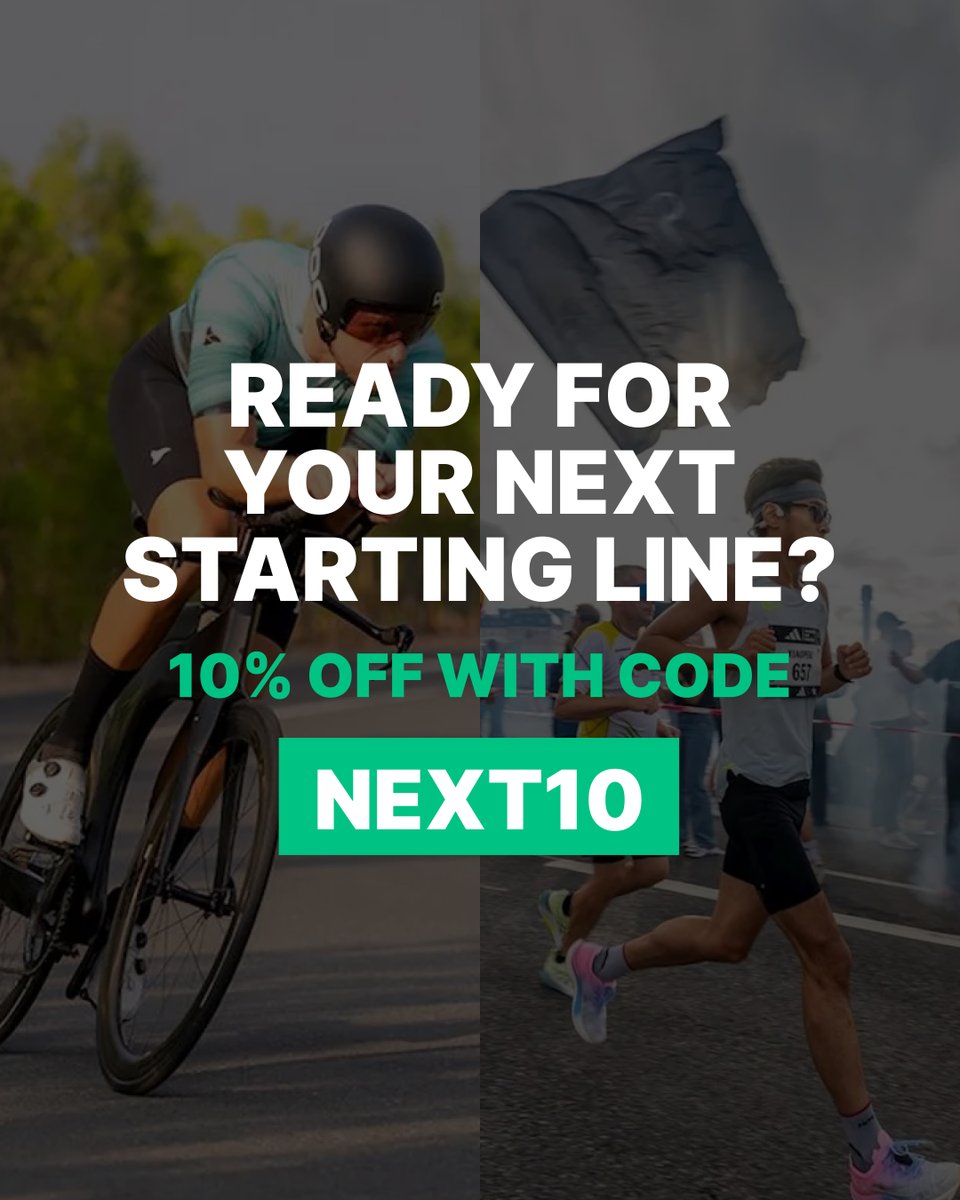 ahotu's tweet photo. Ready to find your next start line? From 15–21 September, enjoy 10% off a wide range of races – marathons, triathlons, trail runs, and more on https://t.co/IoWWH8Hhow. 

👉 Hit link in bio today 

#YourNextStartLine https://t.co/Uk1gGIdEII