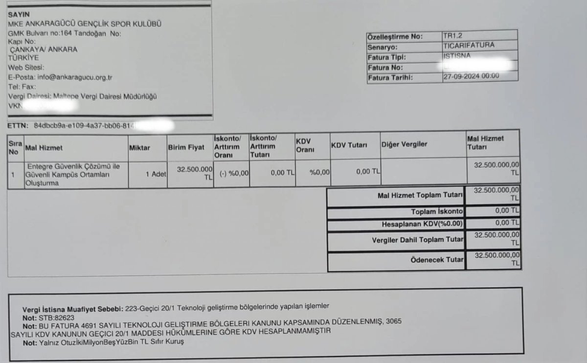 Camiamızın ve Kamuoyunun Bilgisine

27.09.2024 tarihli kesilen fatura işlemi, odalara giriş için kullanılan parmak izi kapı kilit sistemi alımıyla ilgilidir. Toplam 44 adet ürün yer almakta olup, söz konusu sistemler hâlihazırda kullanımda dahi değildir.

KVKK gereği ilgili