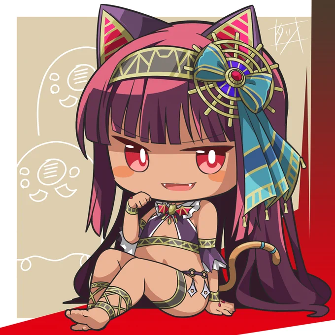 敬老の日なのでダストコレクター【褐色エジプト猫耳口リババア吸血鬼】 #俺タワー #俺タワーイラスト