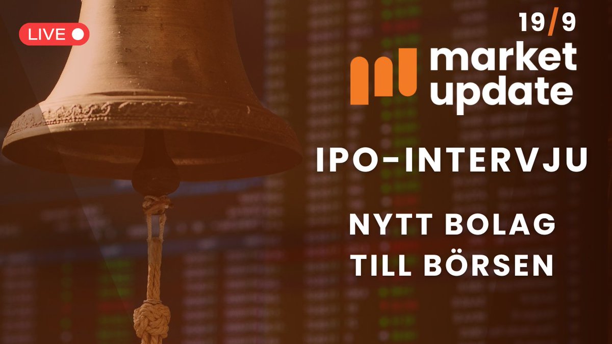 🗓️Lägg i kalendern!

I fredagens Market Update intervjuar vi ett välkänt bolag inför kommande IPO... 👀

youtube.com/live/-PySK34fl…

#Finanstwitter #PrataPengar #fintwitt