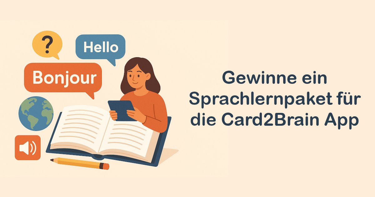 card2brain's tweet photo. 🏆 Wir verlosen 5 x 1 Sprachlernpaket mit 4 @PONS_Verlag -Grundwortschätzen plus PREMIUM-Upgrade zum #Sprachenlernen mit #Card2Brain. 🏆

👉 https://t.co/jMILWUlTgJ

#wettbewerb #gewinnspiel #verlosung
#lernapp #lernkarten #karteikarten #lernkartei #fremdsprachen #vokabeltrainer https://t.co/PXhOjSY9Hr