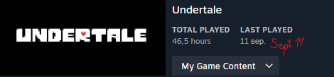 artemdurnyk's tweet photo. One of my favourite games in my life. Always has been and always will be.
Happy 10th anniversary, Undertale!
Одна з моїх найулюбленіших ігор в моєму житті. Завжди була й завжди буде.
З 10м днем народження, Undertale!
#UNDERTALE #UNDERTALE_10th_Anniversary https://t.co/32gFUiF0ub