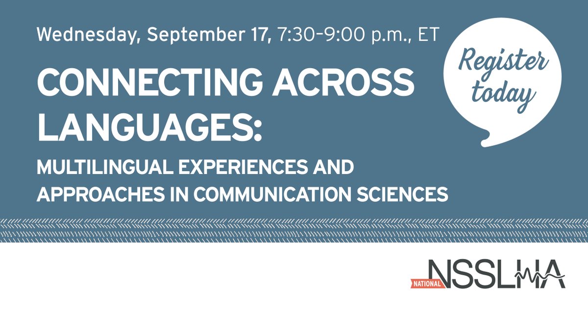 🌟 How can future clinicians better support multilingual communities? This FREE virtual event brings together students and professionals to share experiences, strategies, and resources for working across diverse languages.⁠

Register now: on.asha.org/46kCC7J