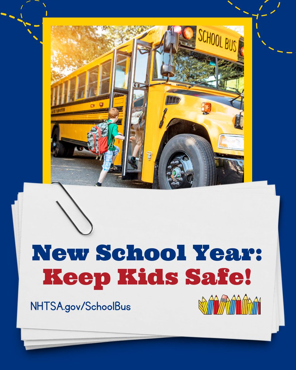 Drivers, parents and caregivers — it's time to take notes on child safety 📝:

✔️ Watch your speed in school zones
✔️ Never pass a stopped school bus
✔️ Keep kids at least 5 giant steps from the curb
✔️ Teach kids how to exit a bus safely