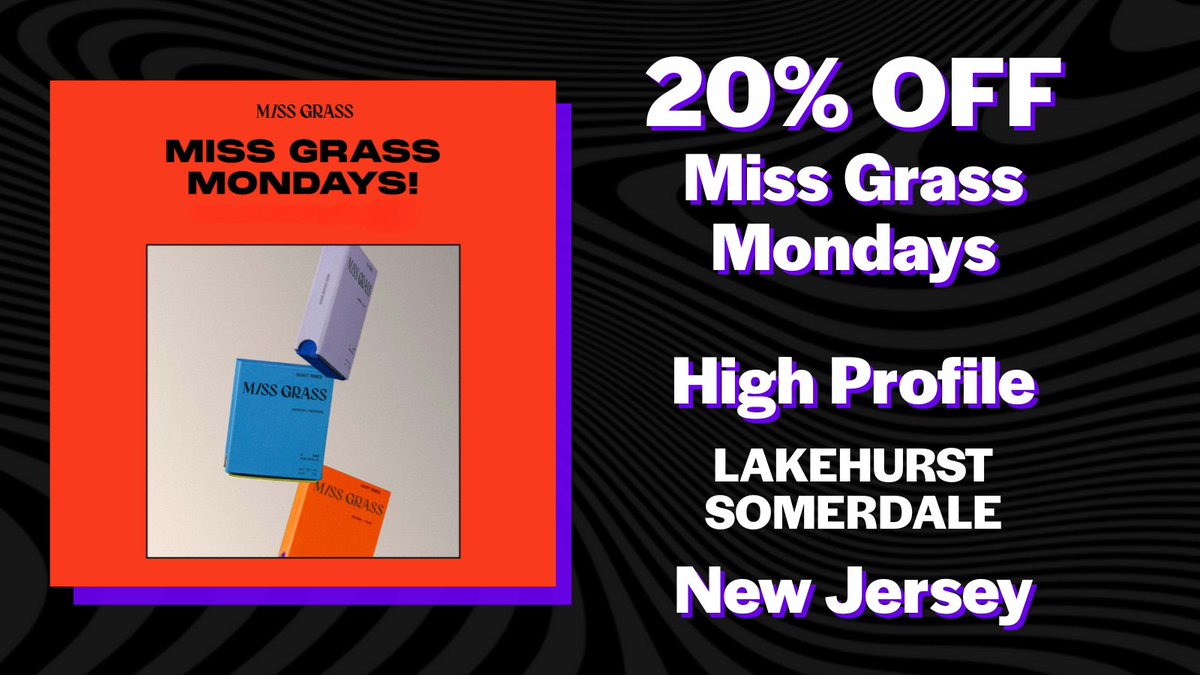 highprofileusa's tweet image. Make your Mondays FUNdays, with 20% Off @missgrass products - NJ ONLY bit.ly/3JTbrJy #missgrass #cannabis #dispensary #newjersey #highprofile #rollwithus #highrollers
