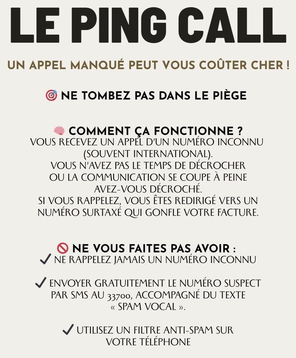 MVPolitique's tweet photo. #arnaque
#pingcall
Ne rappelez pas ! https://t.co/nxSJUadVqr