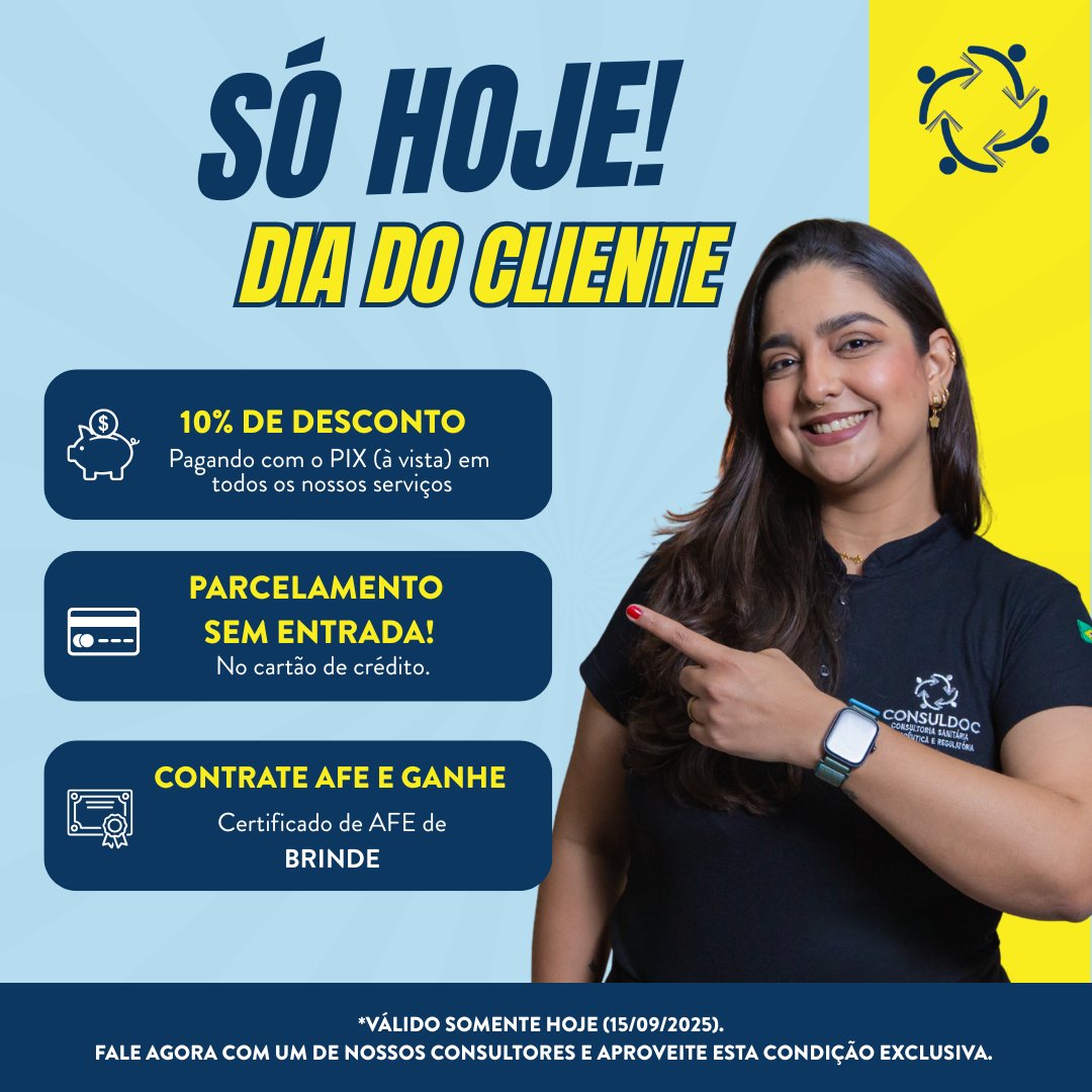 CONSULDOC's tweet image. Feliz Dia do Cliente! 💙💛

Para agradecer por sua confiança e parceria, preparamos condições incríveis que você não pode perder. É a sua chance de tirar os planos do papel!

#DiaDoCliente #ClienteEspecial #Promocao #OfertaDoDia #Desconto #Oportunidade #Exclusivo #Consuldoc