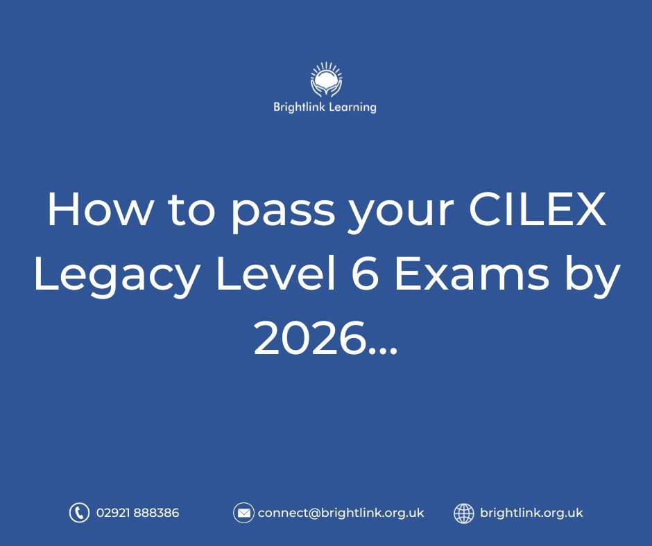 CILEX Legacy level 6 qualifications are being withdrawn in 2026, here's how to plan for and pass your exams by then:
brightlink.org.uk/brightlink-eve…