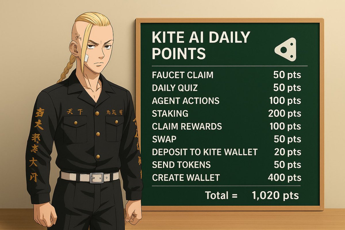 เเชร์การเก็บเเต้ม Kite AI <a href="/GoKiteAI/">KITE AI</a> รายวันครับ
.
Kite AI daily points ได้มาจากการทำอะไรบ้างมาดูกันครับ

•Faucet Claim = 50 เเต้ม
•Daily Quiz = 50 เเต้ม
•Agent Action (คุยกับ Ai Agent) = 100 เเต้ม
•Staking = 200 เเต้ม
•Claim Staking Rewards = 100 เเต้ม
•Swap 2 ครั้ง = 50