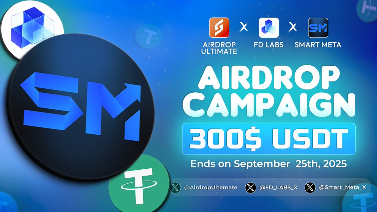 AirdropUltemate's tweet image. New Airdrop: @SmartMeta
Reward: 300$ USDT
Distribution: 26th September

🔗Airdrop Link: taskon.xyz/quest/36962821

-Complete all tasks of the airdrop
-Connect Your BSC Wallet Address
-For 100 Random Lucky Winners

Done ✅Done✅Done✅Done✅

❇️Reward distribution is Guaranteed By…