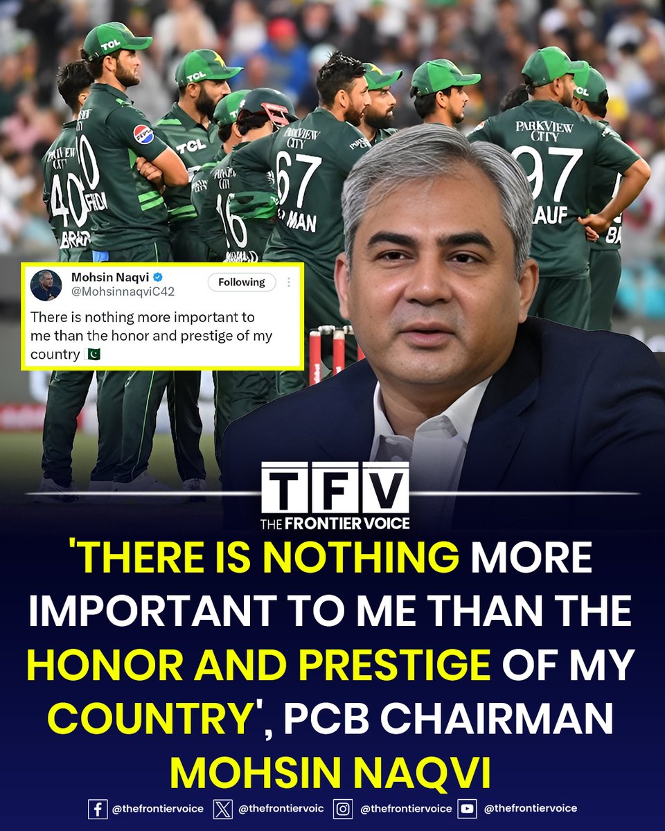 PCB Chairman Mohsin Naqvi stated that nothing matters more to him than the honor and dignity of Pakistan. Following the controversial Pakistan vs India match in Asia Cup 2025, the PCB has officially asked the ICC to change the match referee, citing biased officiating. Adding to