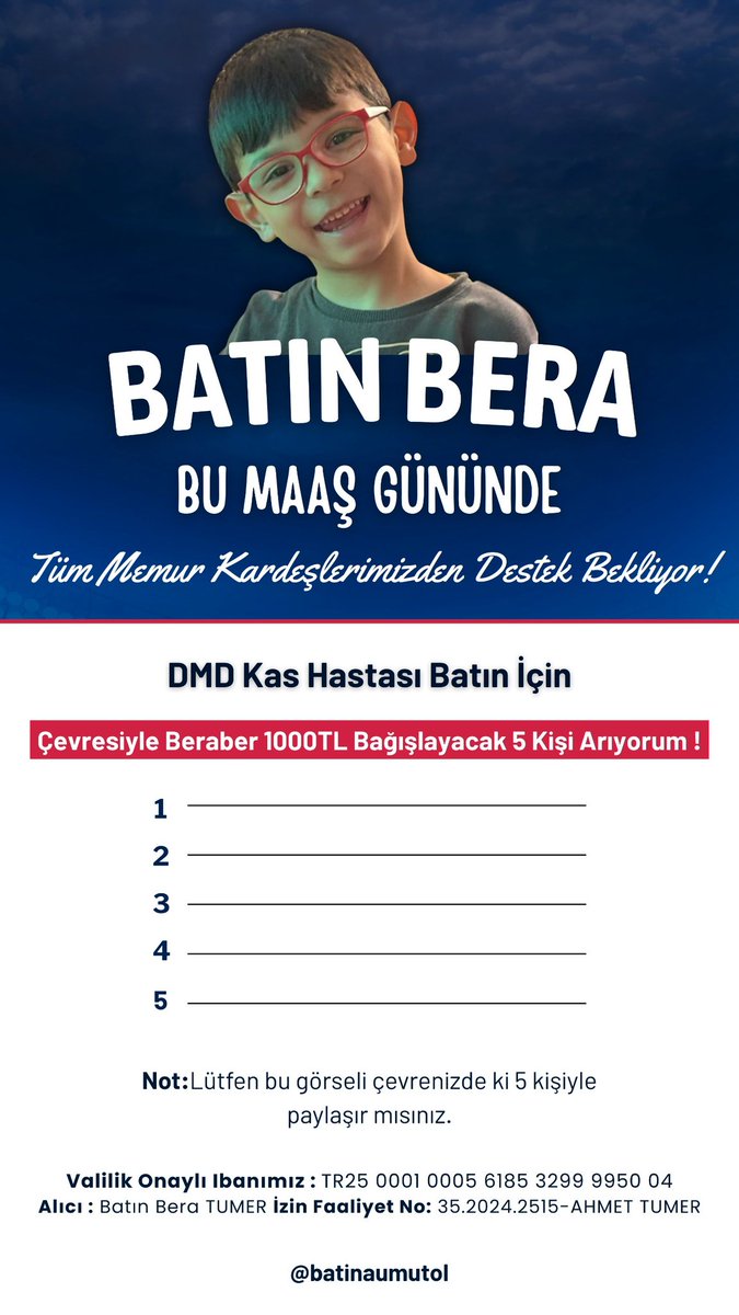 Batın'a şifa olmak isteyen gönlü güzel insanlar arıyoruz. Sizlerin desteğiyle Batın iyileşecek 🙏🏼 #dmd #donate 
#batınkoşsundiye
#12DevAdam 
#AlperenŞengün 
#milliheyecan