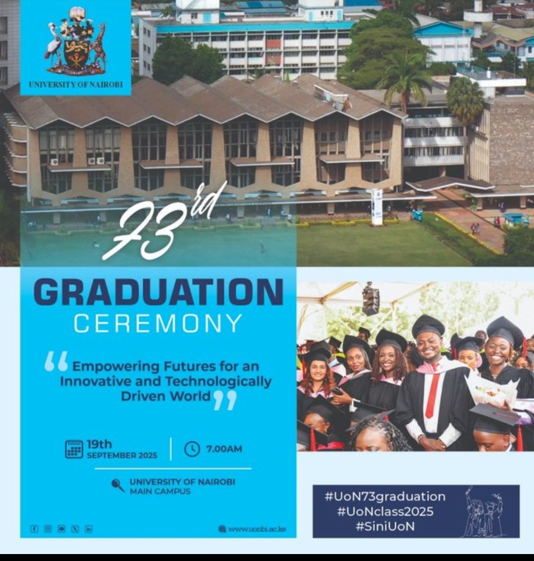 Congratulations class of September 2025!! The stage is set for your big day, we cant wait to see you this Friday, 19th Sept 2025. #UoN73graduation