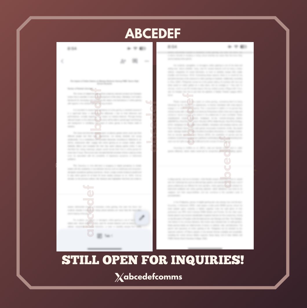 abcedefcomms's tweet image. ── .✦· RRLs 

thank you for trusting abcedef!

╰┈➤ i&apos;m still open and accepting academic commissions! dm for inquiries!