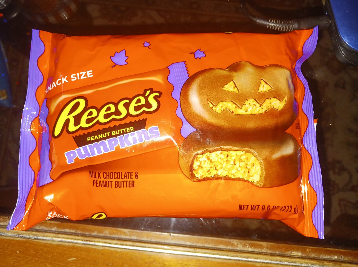 Oooh yeah! That time of year, and Pumpkins have a great ratio of chocolate to peanut butter. 🎃🎃 #Halloween #pumpkin #reeses #Autumn
