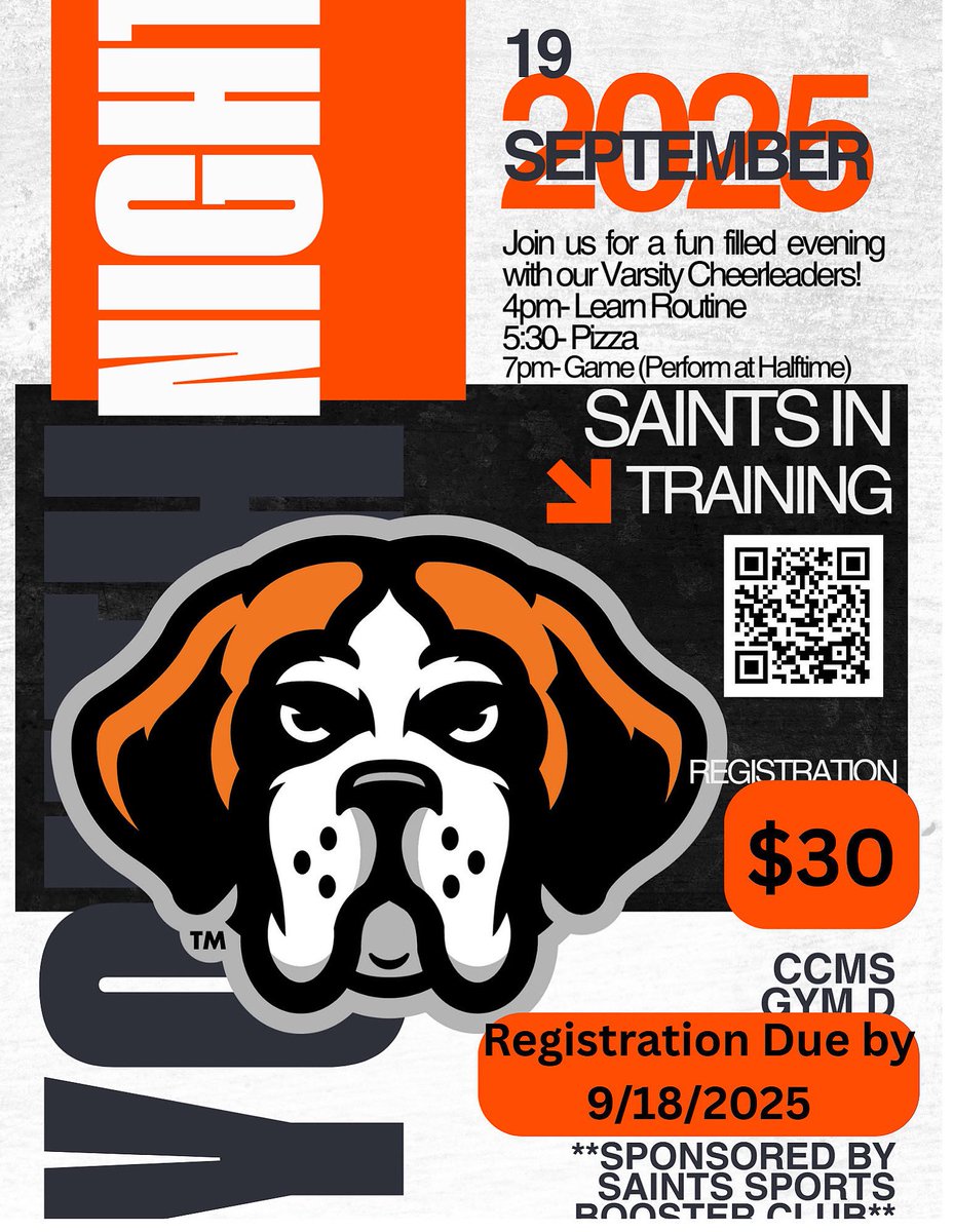 Make sure to get registered today for the BEST night of our fall season! 

…s-sports-booster-club-inc.square.site/product/game-d…