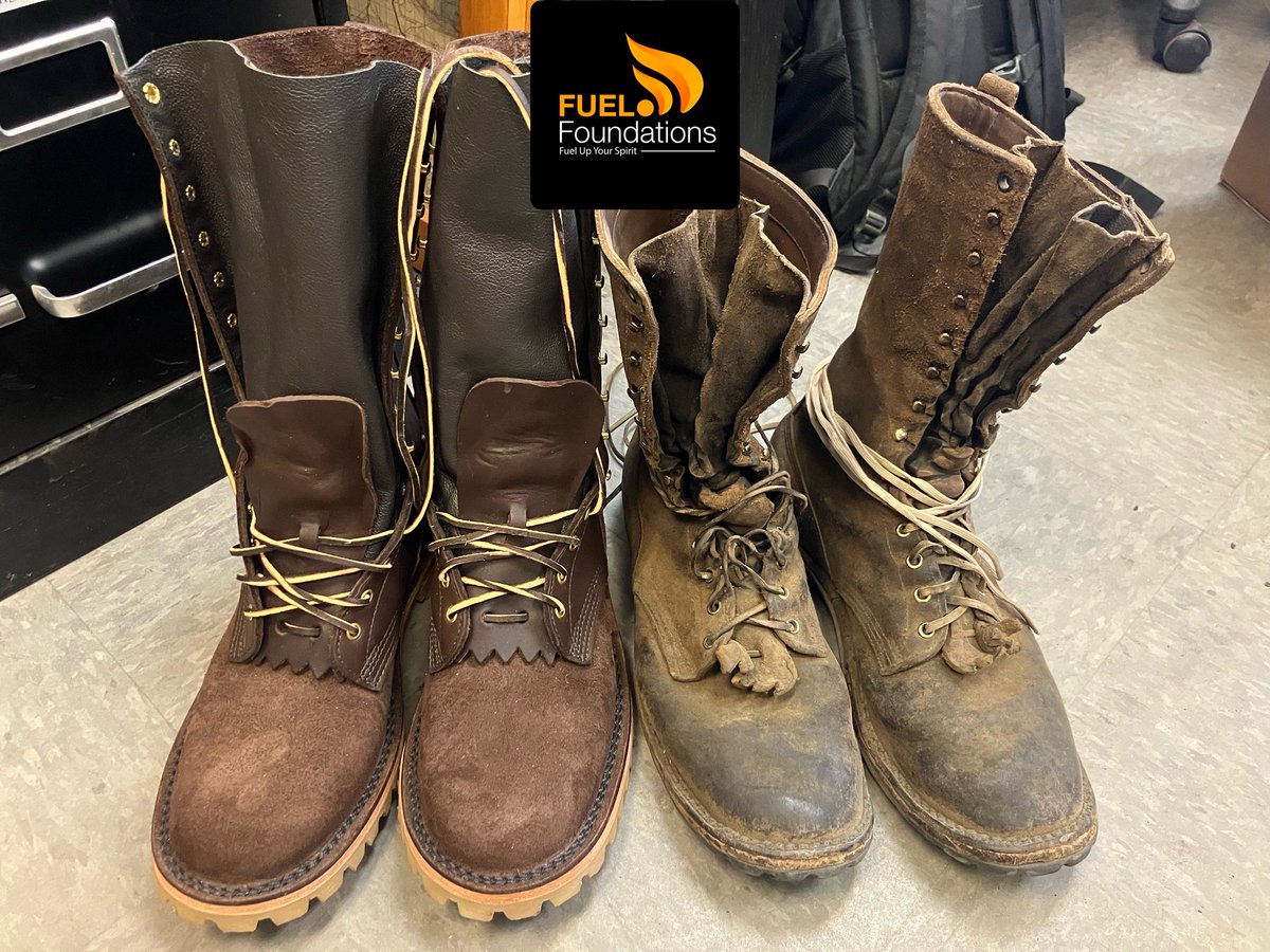 I created the Boots Refuel Fund for my brothers and sisters serving in Wildland Firefighting family, our frontline heroes! 🔥🥾 Here’s a great comparison before aka new boots vs after aka served boots. Enjoy them Evan! 
#wildlandfire #wildlandfirefighter #wildlandfirefighting