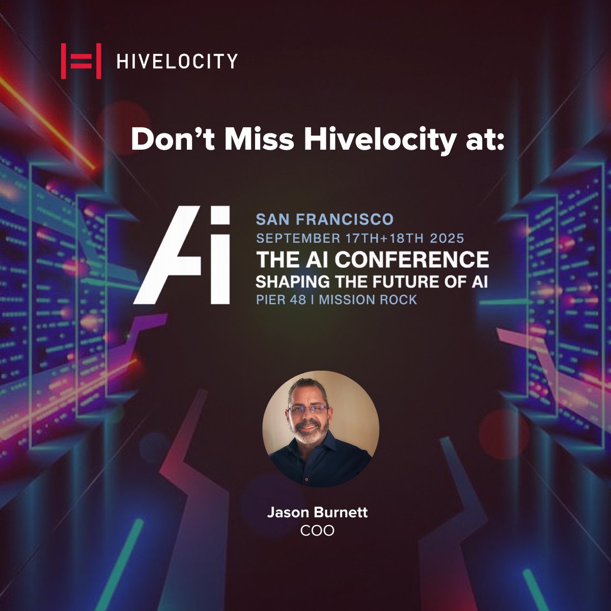 Last call! Catch #Hivelocity at #AIConference2025 (Sept 17–18, SF Pier 48). Meet COO Jason Burnett &amp; team at Booth 217 to talk edge AI &amp; infra. Book your 1:1 - imillerpr.com/landing-page-h… #EdgeAI #AIInfrastructure #TechEvents