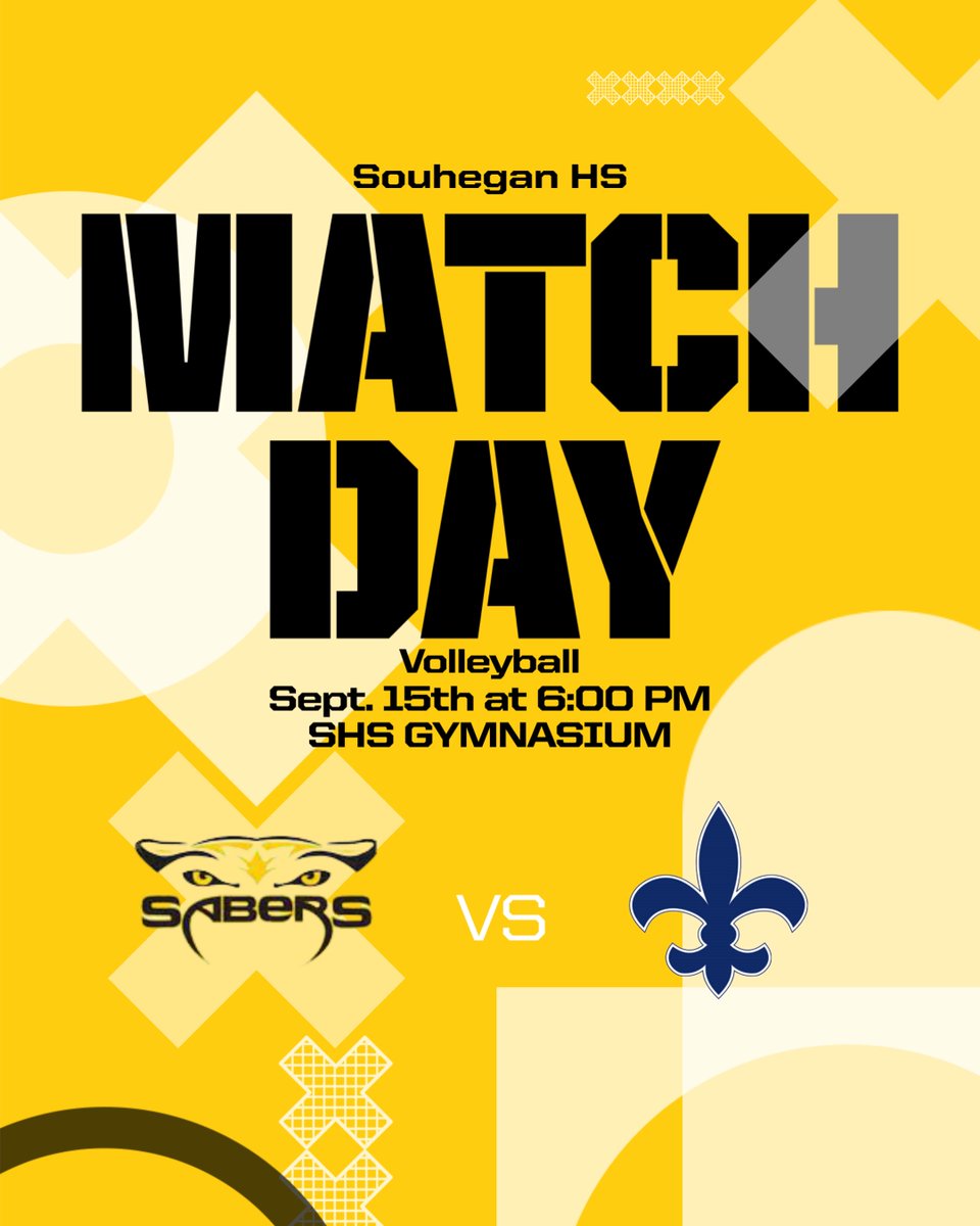 Your Sabers Volleyball team is home tonight! They take on St. Thomas Aquinas at 6pm in the Souhegan High School Gymnasium. #SaberNation #BumpSetSpike