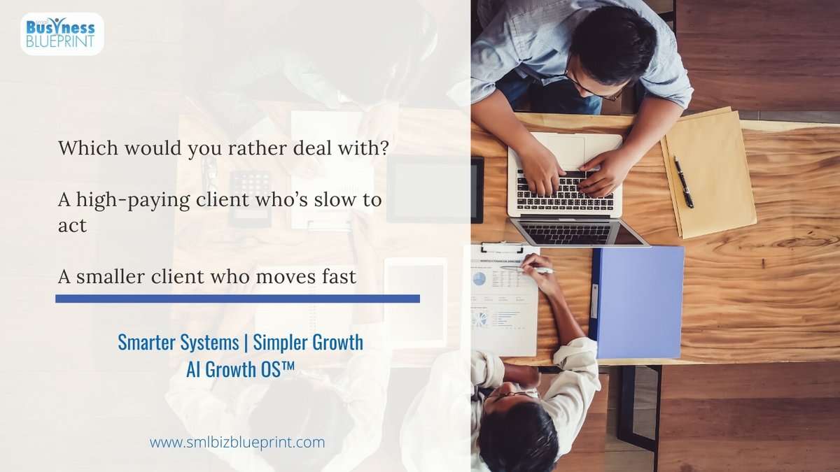 smlbizsuccess's tweet image. High-paying but slow… or smaller but fast?

The clients that pay the most don’t always compound your growth. 
Sometimes speed beats size. 
Which would you choose? 🤔

#BusinessGrowth #ClientStrategy