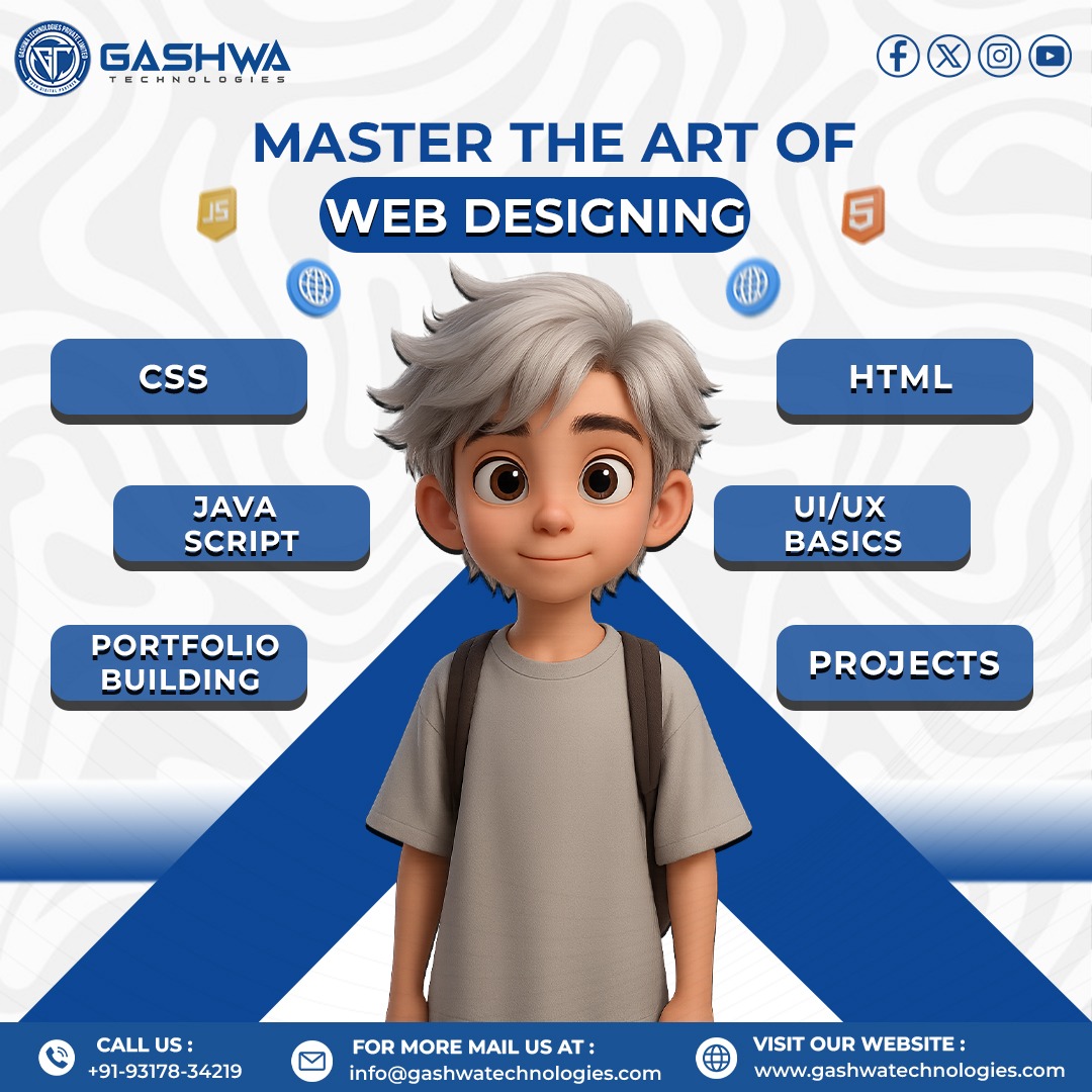 Gashwa_Tech's tweet image. 💻 Master the Art of Web Designing! 🚀
Learn HTML, CSS, JavaScript, UI/UX Basics, Portfolio Building & Projects with expert guidance at Gashwa Technologies.
#WebDesign #LearnWebDesign #HTML #CSS #JavaScript #UIUX #Portfolio #CareerInTech #GashwaTechnologies #WebDevelopment