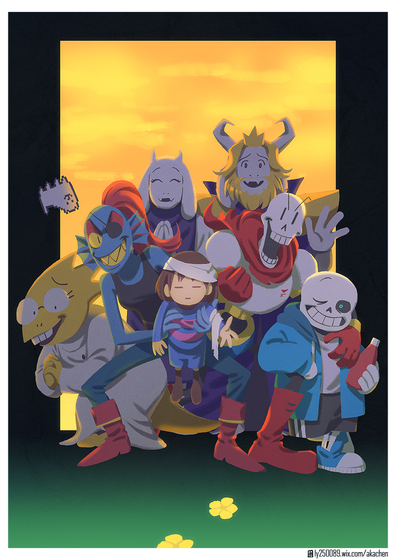 frisk ,sans(サンズ) 「アンテ十周年! #undertale10周年 #undertale10thAnn」|A-KA／阿卡のイラスト