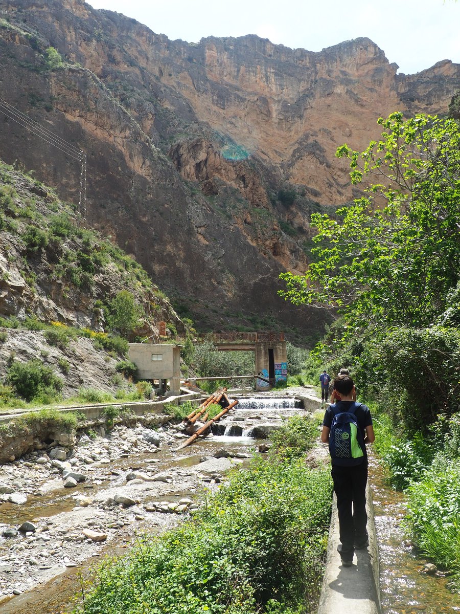 Un oasis de frescura y vida en la entrada a la Cerrá de Tíjola, por donde las aguas cristalinas del río Bacares descienden tras haber cruzado un impresionante cañón de altas paredes. Sierra de los Filabres, Almería.