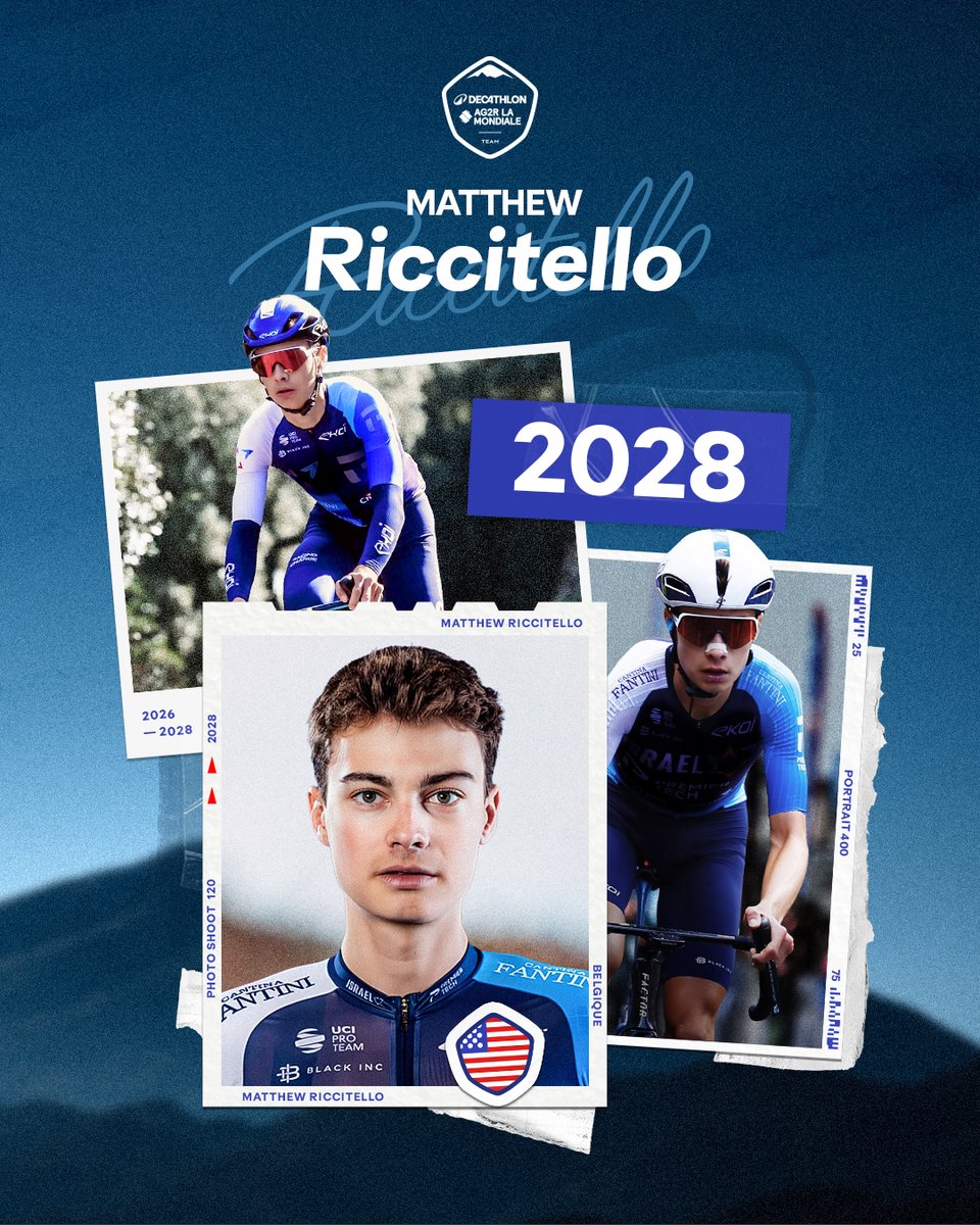 DECATHLON AG2R LA MONDIALE TEAM (@decathlonag2rlm) on Twitter photo Bienvenue <a href="/MattRiccitello/">Matthew Riccitello</a> 💙
✍️ 2⃣0⃣2⃣8⃣
🎙️ « Je suis très enthousiaste à l’idée de rejoindre DECATHLON CMA CGM en 2026. J’admire l’ambition et la progression de l’équipe au cours des dernières années. Je souhaite continuer à progresser en tant que coureur sur les courses par Bienvenue <a href="/MattRiccitello/">Matthew Riccitello</a> 💙
✍️ 2⃣0⃣2⃣8⃣
🎙️ « Je suis très enthousiaste à l’idée de rejoindre DECATHLON CMA CGM en 2026. J’admire l’ambition et la progression de l’équipe au cours des dernières années. Je souhaite continuer à progresser en tant que coureur sur les courses par
