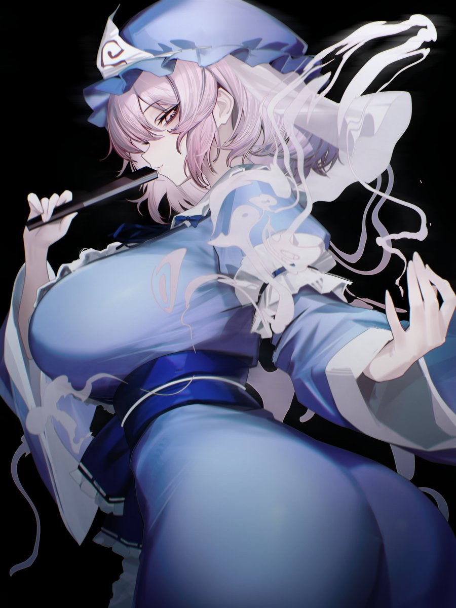 vxdrq's tweet image. 幽々子様を描きました！