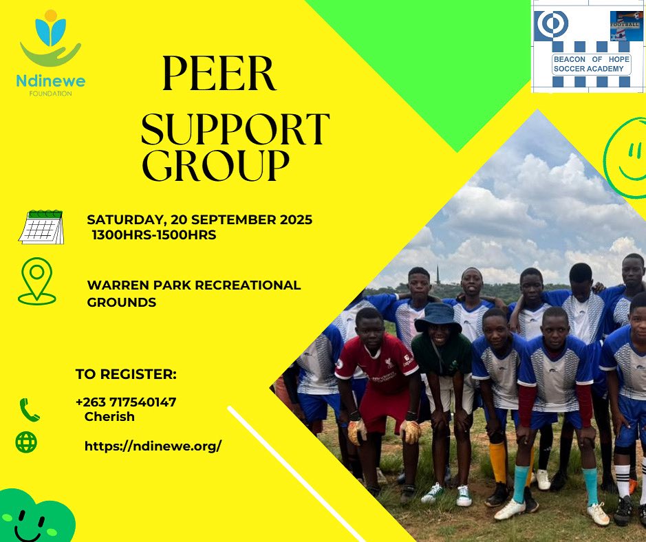 ndinewezimbabwe's tweet image. We are having our support group this Saturday!
Please register. We are waiting for you❤️

#SupportGroup
#Ndinewe
