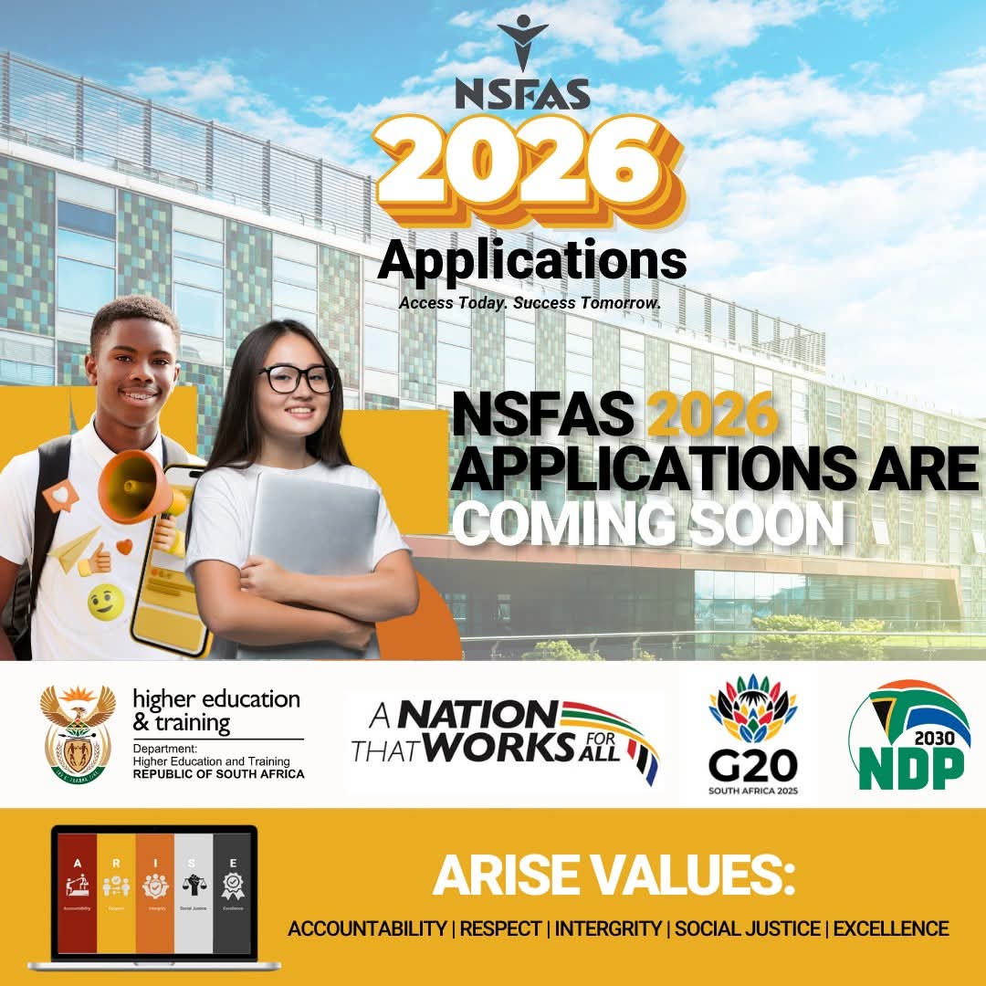 myNSFAS's tweet photo. ๐ข๐ Big Announcement Loading at 15 September 2025 | 10H00! ๐
Honourable Minister of Higher Education and Training, Mr Buti Manamela, will officially announce the opening date ๐๏ธ โ stay tuned! โณโจ
NSFAS 2026 Applications are COMING SOON! ๐
#NSFAS2026 #AppComingSoon ๐ https://t.co/vR0y2453nH