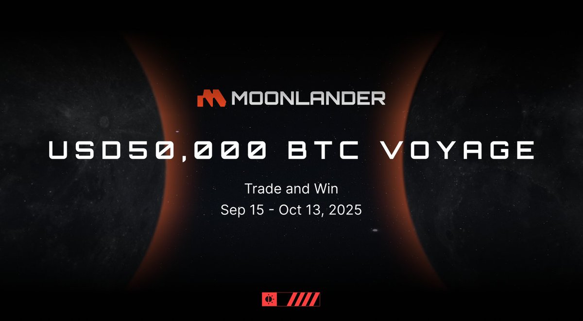 MoonlanderTrade's tweet photo. 🚨 The $50K BTC VOYAGE is LIVE! 🚨

Trade your way to the top & claim your share of $50,000 in BTC rewards 🌕

🔓 Starting NOW, every trade earns points
💹 PnL = bonus multipliers
📅 Trade frequently, trade smart
💰 ALL RWA pairs are ZERO-FEE during the campaign

Seamless on @onchain_wallet and low fees too

Start now ➡️ https://t.co/wkHCTlbJvI