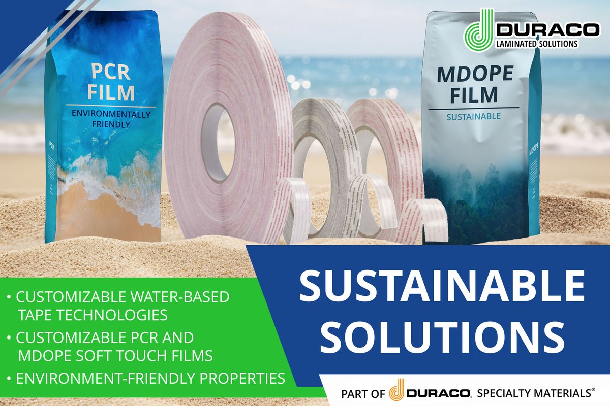 Duraco Specialty Materials® is committed to supporting your earth-friendly initiatives by providing tried-and-true water-based tapes and sustainable Soft Touch Films!

Learn more and contact us: hubs.la/Q03Ggzmk0

#Sustainability #DuracoSpecialtyMaterials