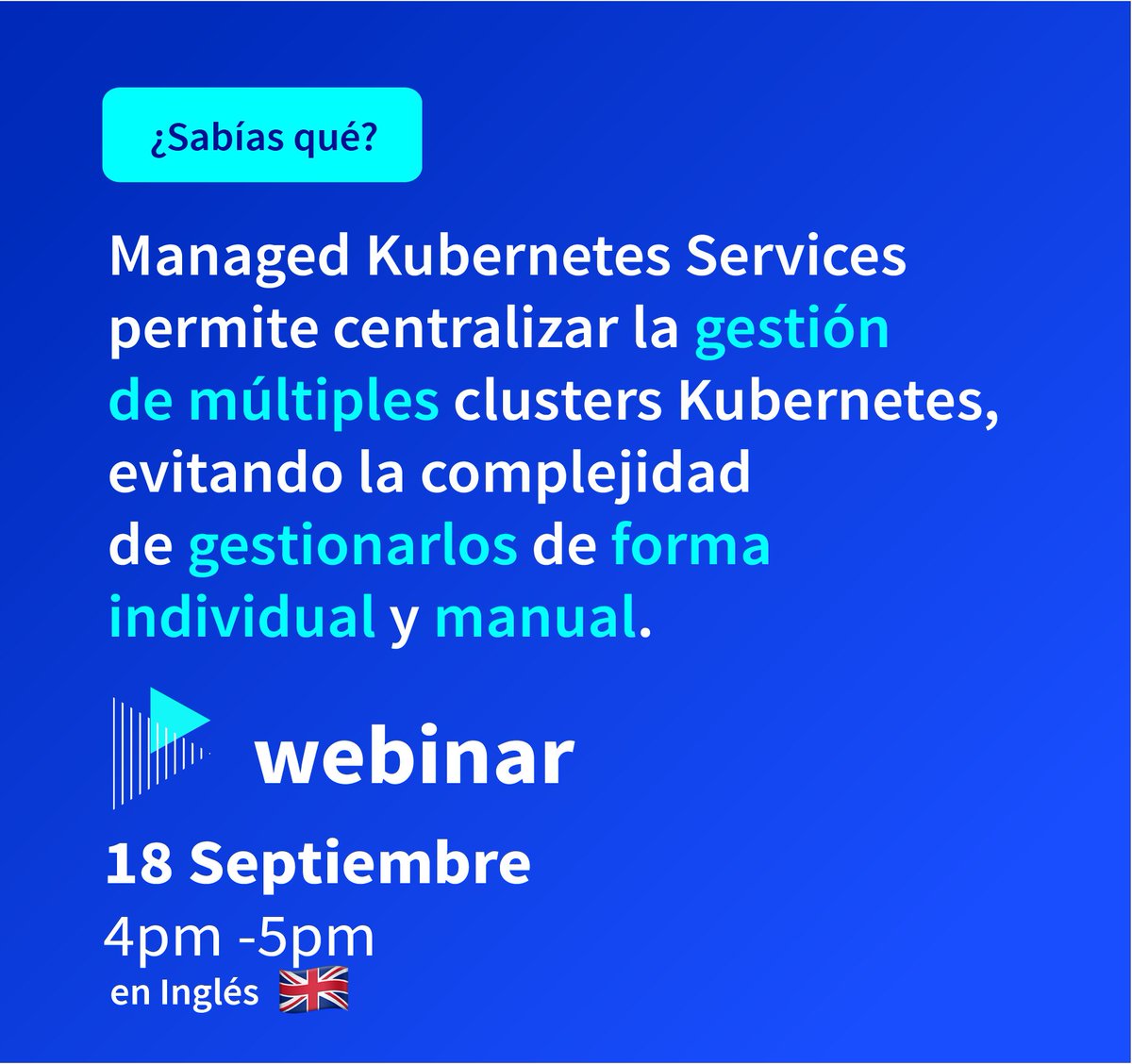 ovh_support_es's tweet image. Tanto si eres nuevo en #Kubernetes como si deseas mejorar tu experiencia actual, este webinar está diseñado para ti.
Participa en nuestro webinar en Inglés del 18 de septiembre para gestionar sus clusteres.

📍 Inscríbete aquí : 
attendee.gotowebinar.com/register/30188…

¡#OVHcloudSupport!
