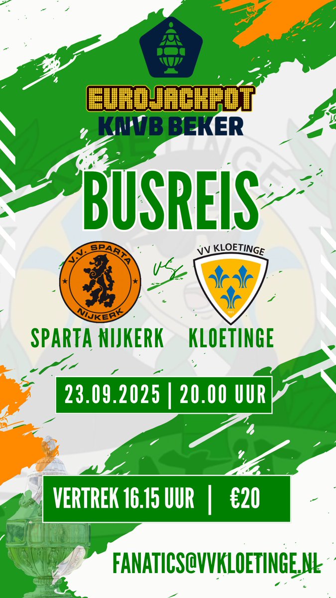 Alleen bij voldoende animo! Inschrijven kan t/m a.s. woensdag via fanatics@vvkloetinge.nl