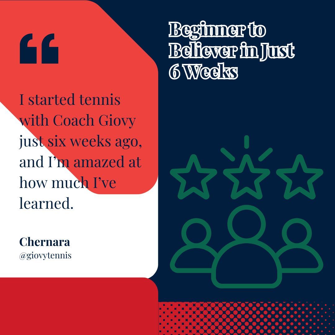 GiovyTennis's tweet photo. π¬ Client testimonial: βAs a complete beginner, I started tennis with Coach Giovy just six weeks ago, and Iβm amazed at how much Iβve learned.β
Read more stories β https://t.co/RcIF00uG3Q
#ClientWins #StudentSuccess #CGCoaching https://t.co/uwbzWxYPeO