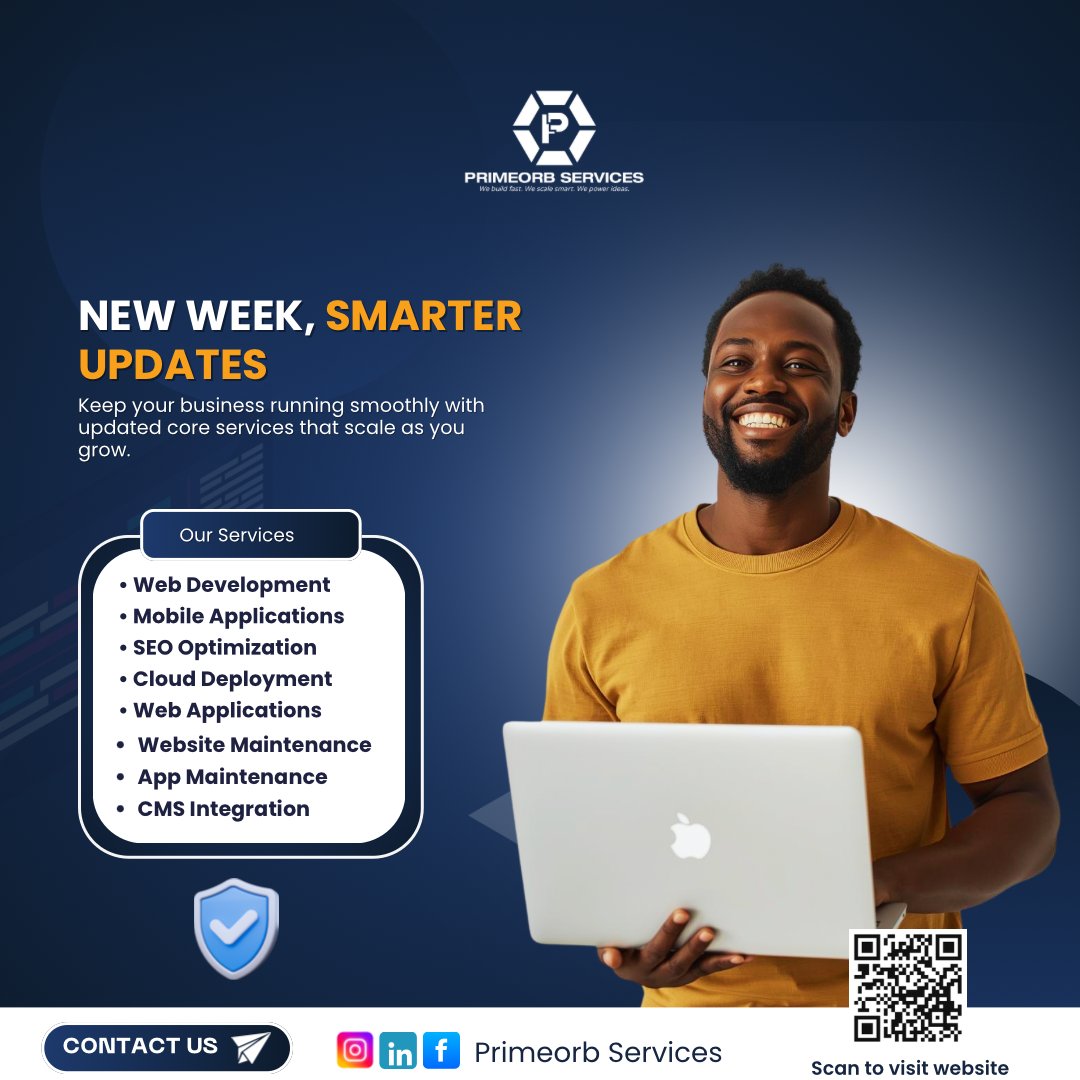 primeorbs's tweet photo. Hello Monday ✨
Stay ahead by keeping your core services updated. Growth starts with strong digital systems.
👉 https://t.co/C2jwd6WMNg
#PrimeorbServices #BusinessGrowth https://t.co/o2BPN1H3eS