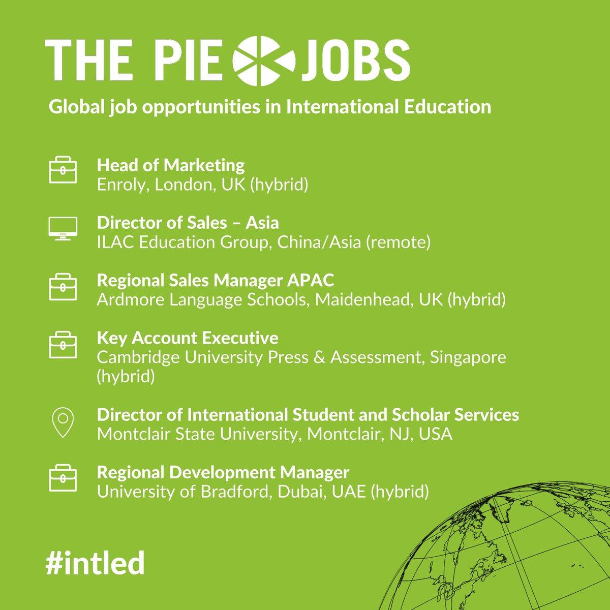 ThePIENews's tweet image. Looking for your next opportunity? 🌎

Sign up to our PIE Weekly newsletter today 📩

Read the latest PIE Weekly ⬇️
hubs.li/Q03J8dns0

Sign up for the PIE Weekly ⬇️ 
hubs.li/Q03J8fty0

Create your candidate profile 💻
hubs.li/Q03J89bN0

#intled #hiring #newjob
