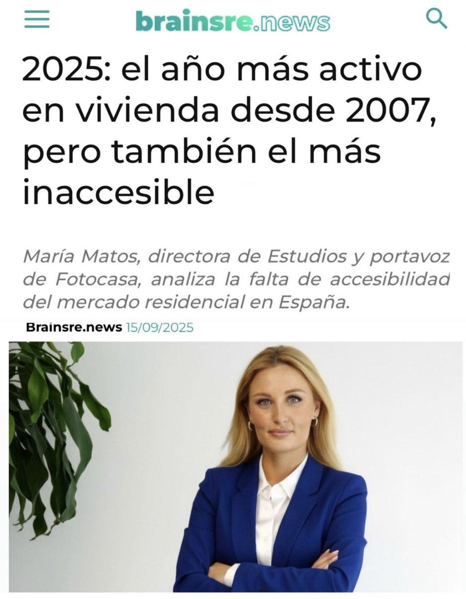 La #vivienda se ha convertido en la gran asignatura pendiente de esta vuelta al cole. Lo contamos en esta columna para <a href="/BrainsreNews/">Brains Real Estate News</a> 

📰 brainsre.news/2025-vivienda-…