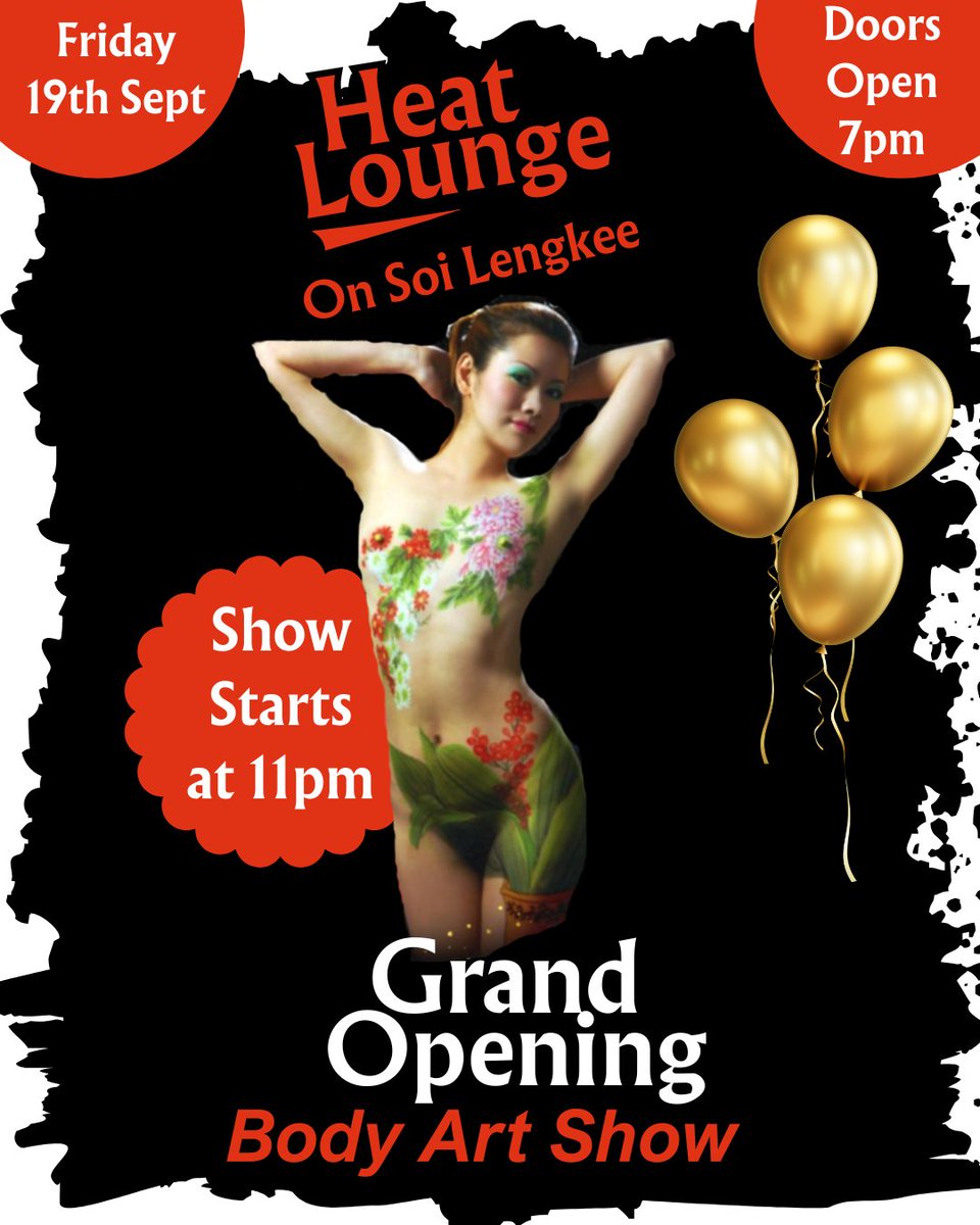 heatloungeclub's tweet photo. Don't Miss the Body Art Show at the Heat Lounge Grand Opening!
Our Grand Opening is this Friday, 19 September. Doors open 7pm. The Body Art show will be at 11pm.
All Welcome!
https://t.co/CFsZ0JCr9b
#heatlounge #bringingtheheat #grandopening #bodyartshow https://t.co/h95MzXvNhy