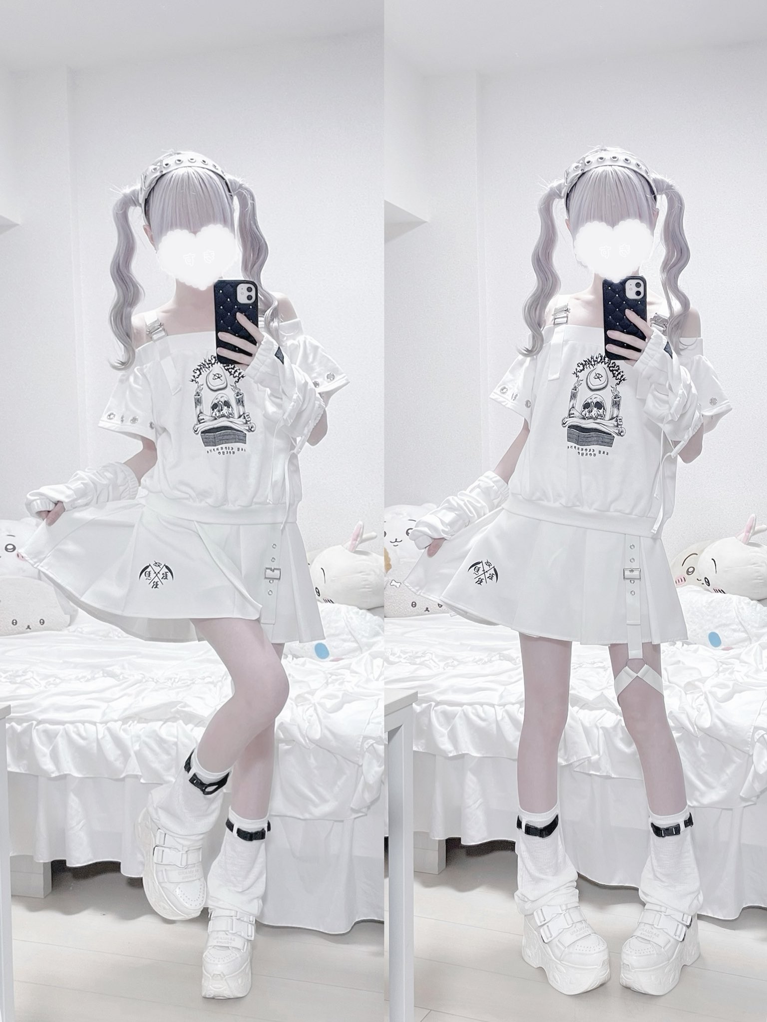 新品タグ付♡KRYCLOTHING♡BABUPK 2・フリルzipパーカー・白 新品タグ付♡KRYCLOTHING♡BABUPK 2・フリルzipパーカー・白