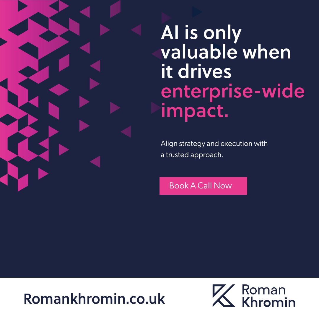 romankhromin's tweet image. AI is only valuable when it drives enterprise-wide impact. 

🤖 Build governance and delivery models that scale beyond pilots.

Learn more: romankhromin.com

#AIScale #AIExecution #CxOEnablement #TransformationSupport #InnovationToImpact