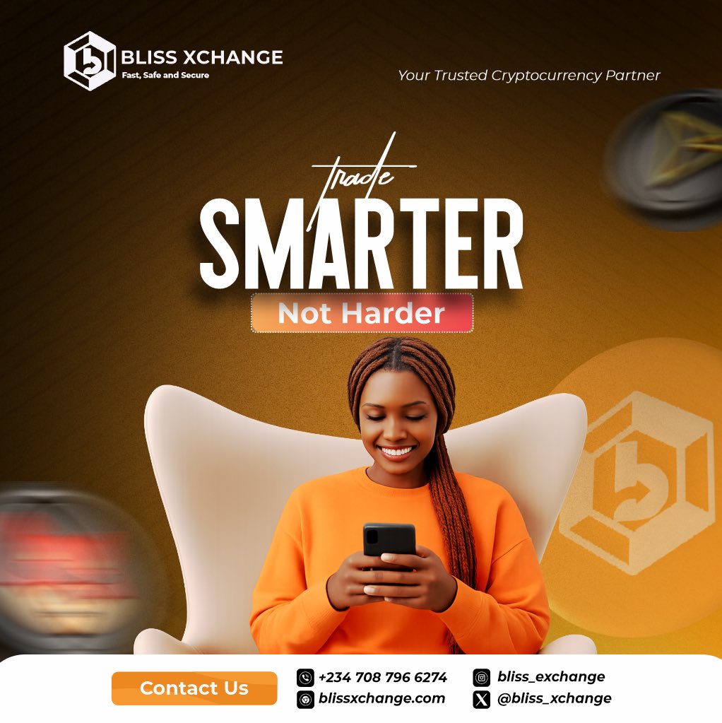 Why work harder when you can trade smarter? 

Enjoy fast, safe, and secure crypto trading with BlissXchange.  

Your trusted partner in every transaction.🤝✅

#BTC #USDT #BNB #ETH