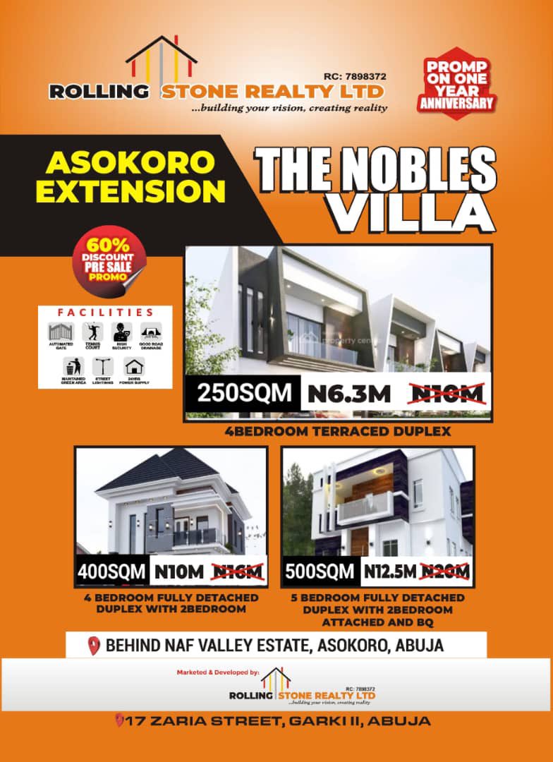 Join us as we celebrate our 1year anniversary….and in the course of this event we are giving 20% discount in all our properties across Abuja….