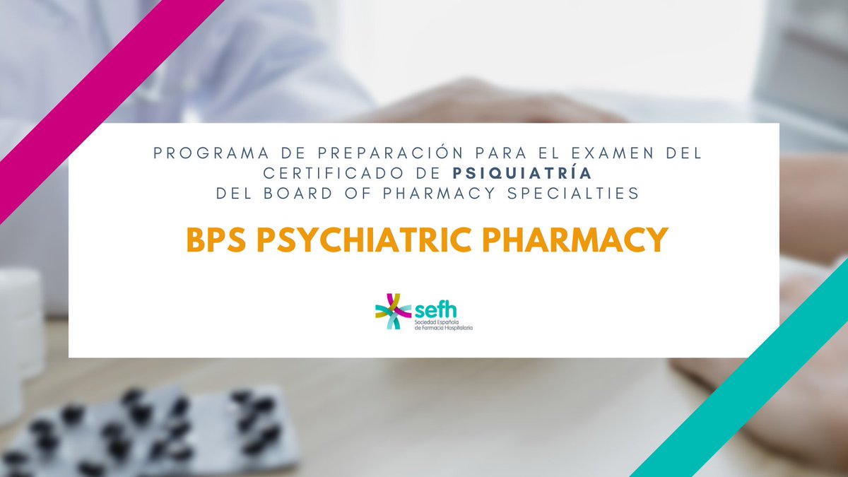 sefh_'s tweet image. Último día para solicitar una de las 5 becas para la preparación y realización del #BPS de Psychiatric Pharmacy (BPS de Psiquiatría)

🗓️Plazo: hasta 15 septiembre
✍🏻 Impreso de solicitud: sefh.es/fichadjuntos/b…
📙 Más info: sefh.es/fichadjuntos/p…