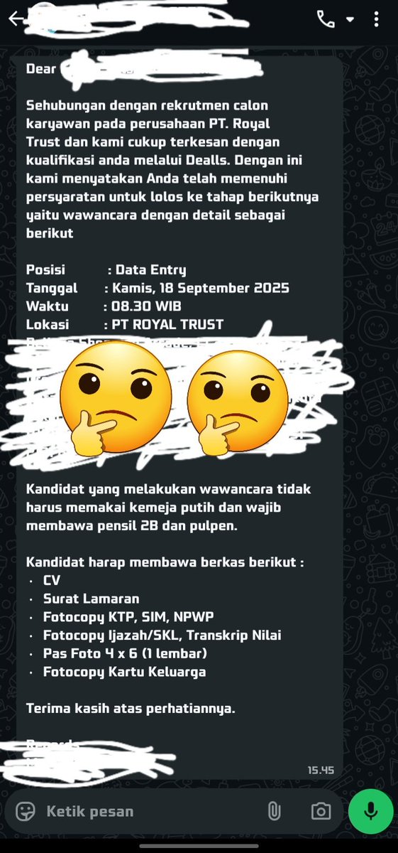 kitikberlari's tweet photo. @worksfess Min nitip, kira2 ada yg pernah interview di PT ini ga??, ini pialang bukan sih?? https://t.co/WfYmx0cyOi