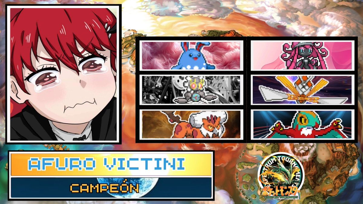 Ayer EXPECTRUM vió coronarse a un nuevo campeón... 🏆

<a href="/AfuroVictini/">Afuro Victini</a> se consagra como CAMPEÓN por 1ª vez en EXPECTRUM, derrotando a su rival, <a href="/ivanpb96/">隻眼の王</a>, en la GRAN FINAL de la COPA ECLIPSE con un sólido 2-0. 🔥

¡Enhorabuena, Afuro, que sea la primera de muchas! 😊