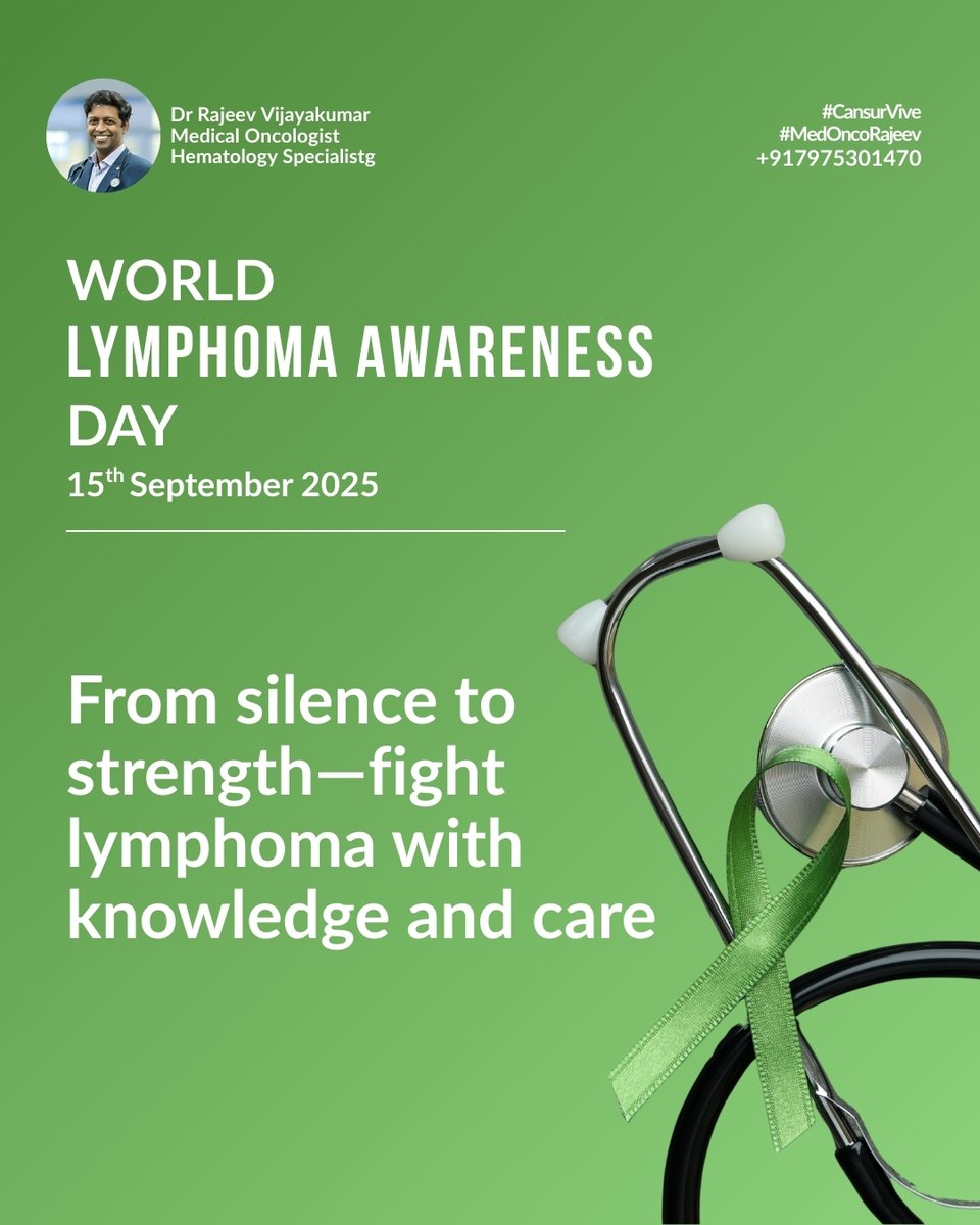 medoncorajeev's tweet image. Lymphoma is one of the most common blood cancers, with over 55,000 Indians projected to be diagnosed in 2025.
#LymphomaAwareness #FightBloodCancer #EarlyDetectionSavesLives #CancerAwareness #HealthFirst #OncologyCare #StayAwareStaySafe