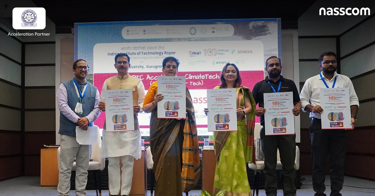 Nasscom Deeptech, in collaboration with iHub-AWaDH @ IIT Ropar, launched an acceleration cohort a highly selective program for #AgriTech and #WaterTech startups at the IIT Ropar AWaDH SPRINT North Edition under 100 Startups 100 Days, hosted at IILM Gurugram on 12th September.
